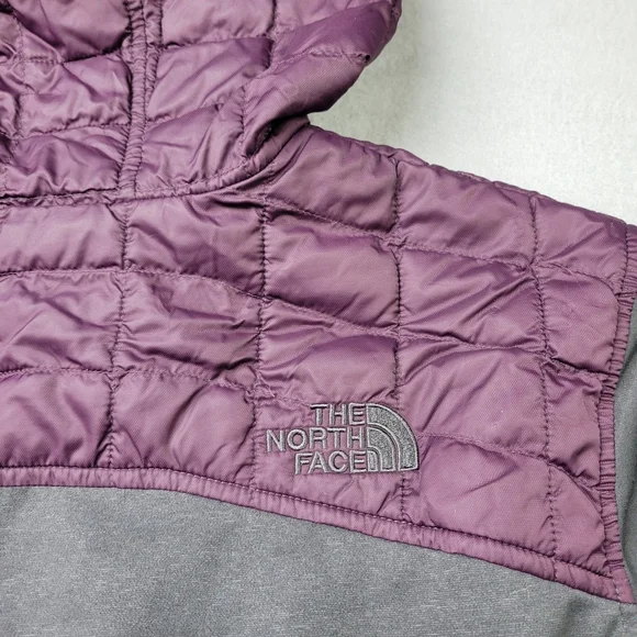 The North Face Mens Kilowatt Thermoball Hooded Jacket XL Purple Gray Puffer Coat - Picture 12 of 13
